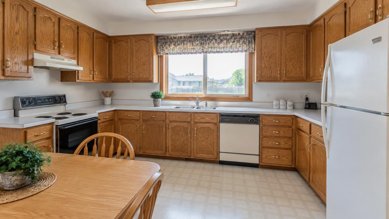 Clean but dated original kitchen in a longtime family home